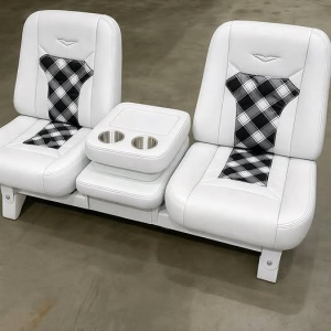 Custom White Plaid Seats for 1988–1998 Chevy C10 OBS