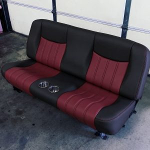 Bench Seat for c10 in two tone Black and Maroon Vinyl