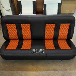 Black vinyl with orange diamond inserts